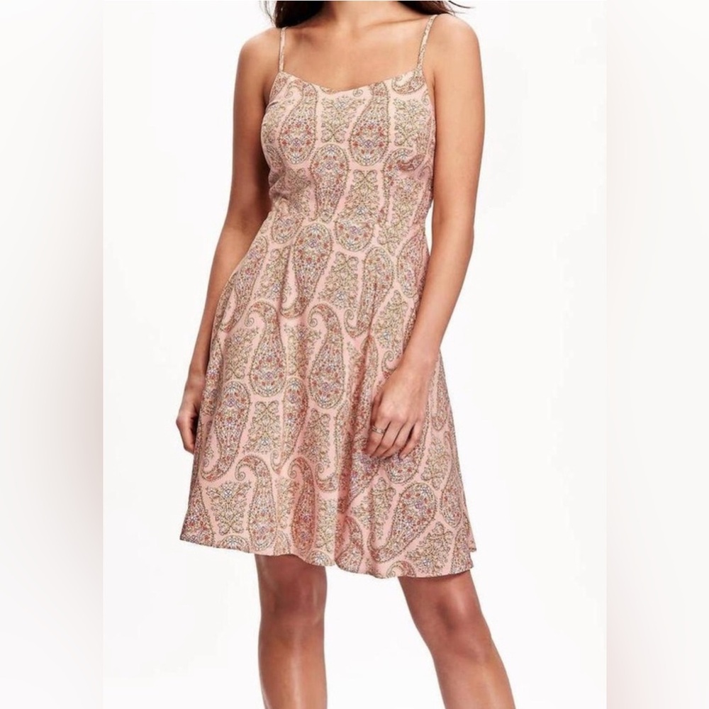 Old Navy Pink Paisley Cami Dress medium runs small